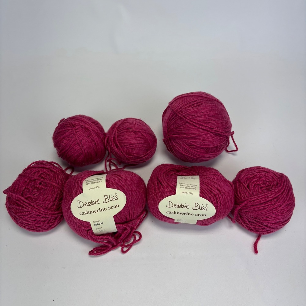 Debbie Bliss Cashmerino Aran Yarn Lot 7 Magenta Pink 300038 Merino Cashmere